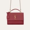 Saint Laurent Sunset Medium Chain Bag In Smooth Leather Red 8.7 Inches 442906D420W6805