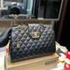 Chanel Quilted Chain Tote Bag Black 14.2 Inches