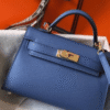 Hermès Kelly Mini II Bag Blue 7.5 Inches