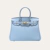 Hermes Birkin 35 Togo Leather Gold Hardware Blue 13.7 Inches
