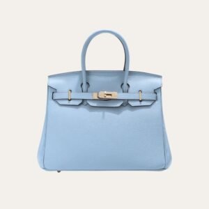 1-4.jpg Hermes Birkin 35 Togo Leather Gold Hardware Blue 13.7 Inches