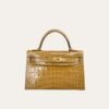 Hermes Mini Kelly 20 Alligator Gold Hardware Brown 8.7 Inches