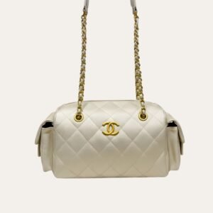 Chanel Small Bowling Bag Light Beige 9.8 Inches