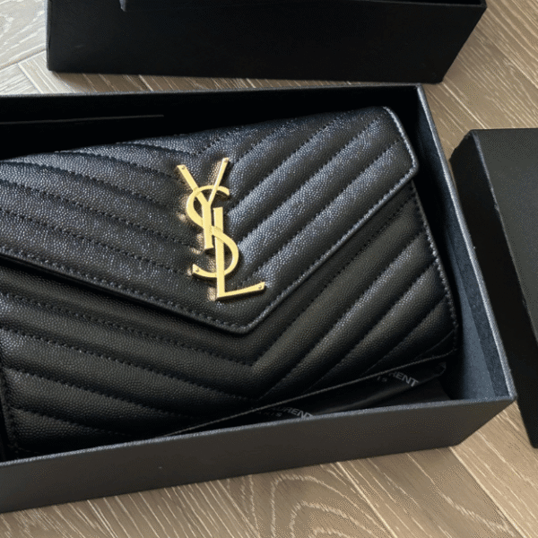 Saint Laurent Matelassé Envelope Bag Black 8.7 Inches