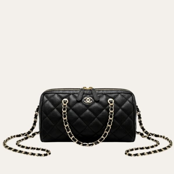 Chanel Bowling Bag Black 7.4 Inches AS1897 B03795 94305