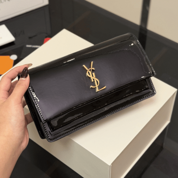 Saint Laurent Envelope Woc Black Bag 8.7 Inches