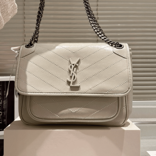 Saint Laurent Niki Bag Gray Quilted 11 Inches