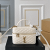Saint Laurent Quilted Mini Vanity Bag Off White 7.1 Inches 7667311El079207