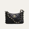 Chanel Hobo Handbag Gold Tone Hardware Black 9.4 Inches AS5177 B18293 94305