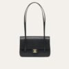 Chanel Small Flap Bag Grained Shiny And Gold Tone Black 8.7 Inches AS6130 B23483 94305