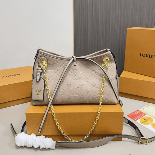 Louis Vuitton Carryall Tote Monogram Empreinte Beige 10.6 Inches