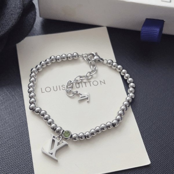 Louis Vuitton Lv Charm Bead Bracelet Silver-Tone