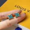 Louis Vuitton Monogram Flower Tile Stud Earring Gold-Tone Q16641