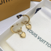 Louis Vuitton Love Lock Heart Hoop Earrings Gold-Tone