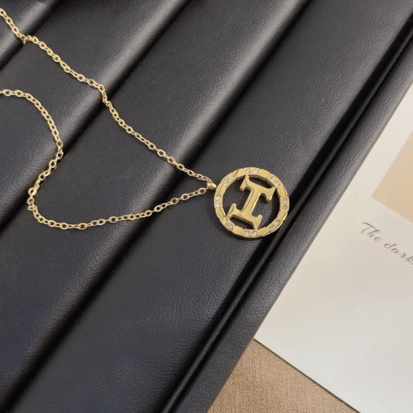 Hermès H Circle Pendant Necklace Gold-Tone