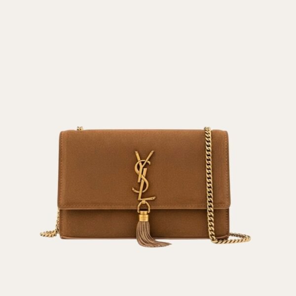 1-51 Saint Laurent Kate Medium Tassel Crossbody Bag Brown 8.7 Inches