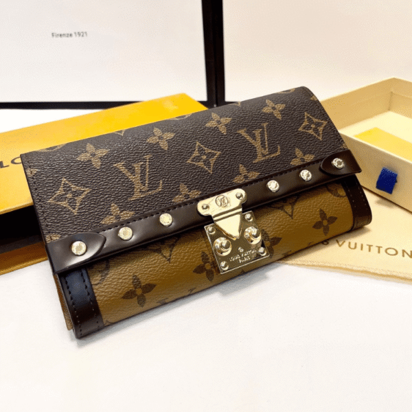 Louis Vuitton Trunk Long Wallet Monogram Brown 7.5 Inches