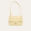 1-53 Chanel Small Flap Bag Grained Shiny And Gold Tone Light Yellow 8.7 Inches