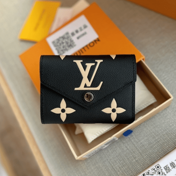 Louis Vuitton Victorine Wallet Bicolor Black/Beige 4.7 Inches M80969
