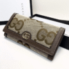1-535 Gucci Jumbo Gg Monogram Flap Wallet Brown 7.5 Inches