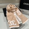 1-544.png Chanel No. 5 Logo Cashmere/Wool Scarf Beige/White 70.8 Inches