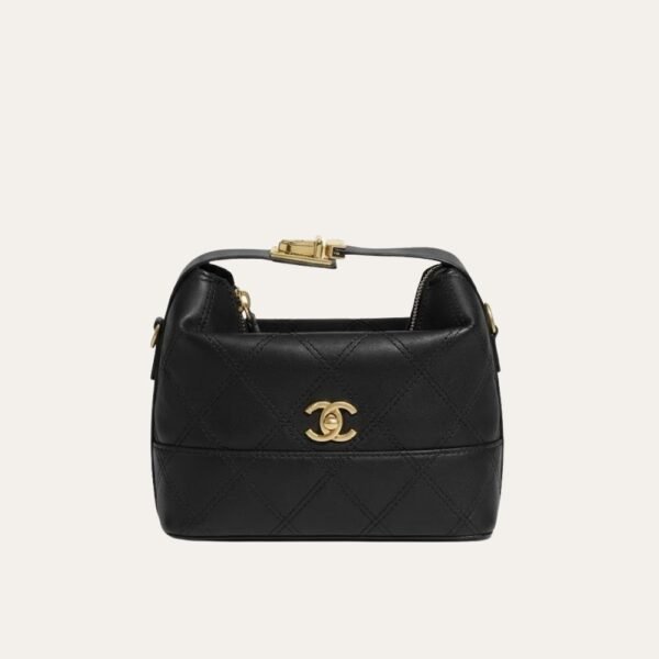 Chanel Clutch With Chain Quilted Black 7.5 Inches