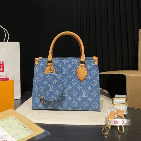 Louis Vuitton Onthego Small Denim Monogram 9.8 Inches