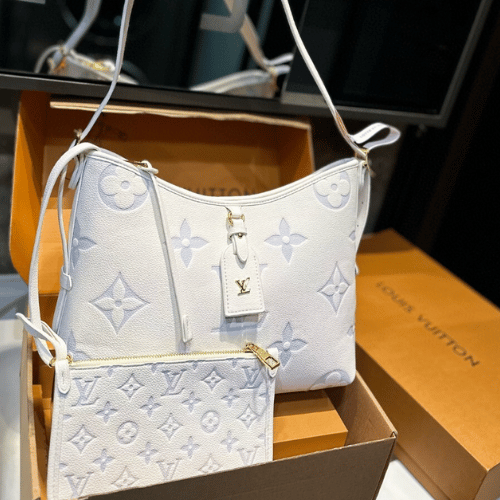 Louis Vuitton Carryall PM Monogram Empreinte White Blue 11.4 Inches