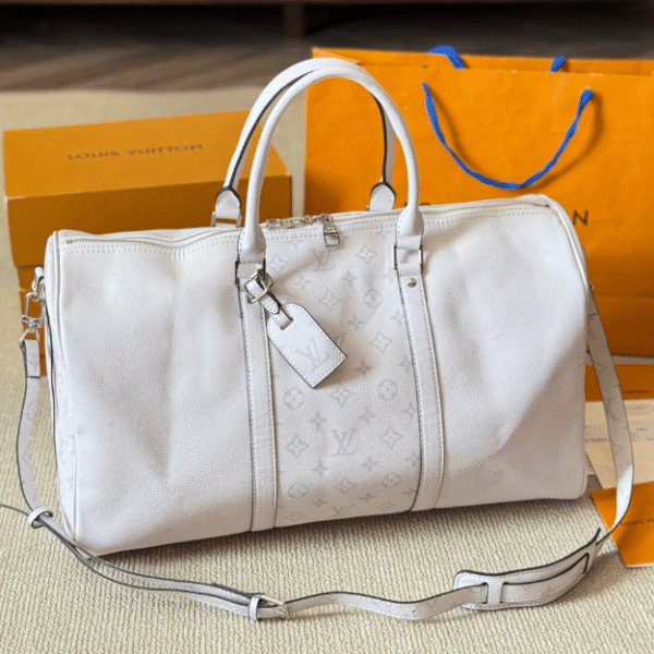 Louis Vuitton Keepall 40 Monogram Empreinte White 15.7 Inches M30885