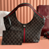 1-592 Gucci Gg Ophidia Giglio Tote Shoulder Bag Black 9.8 Inches 853971 FAFYU 1155