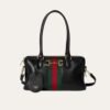 Gucci Borsetto Medium Boston Bag Black Leather 11 Inches 866732 AAGIQ 1053