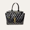 Saint Laurent Calfskin Leather Handbag Black 33Cm