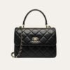 1-78 Chanel Flap Bag With Top Handle Bag With Gold Metal Black 9.8 Inches A92236 Y60767 94305