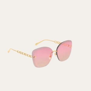Louis Vuitton LV Jewel Round Cat Eye Sunglasses Pink Gold Z2682U
