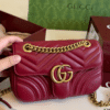 Gucci Gg Marmont Small Matelassé Shoulder Bag Burgundy 8.7 Inches