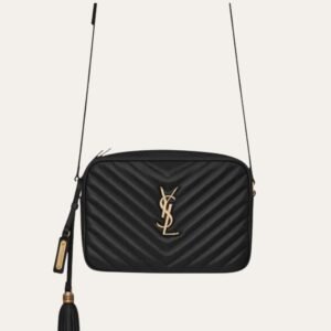 Saint Laurent Lou Camera Bag In Quilted Black Gold Leather 9 Inches 612544Dv7071000