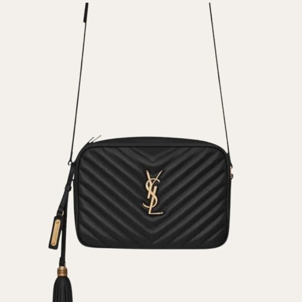 1-88 Saint Laurent Lou Camera Bag In Quilted Black Gold Leather 9 Inches 612544Dv7071000