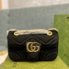 Gucci Gg Marmont Velvet Shoulder Bag Black 10.2 Inches