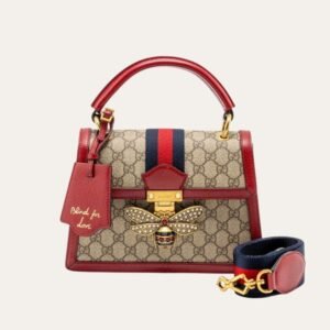 Gucci Queen Margaret Gg Small Top Handle Bag Red 10 Inches 476541 9L6ST 8540