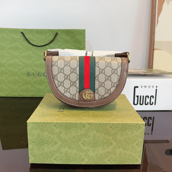 Gucci Ophidia Mini Shoulder Bag Beige Brown 6.7 Inches ‎838476 Fae0P 9746