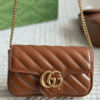 Gucci Gg Marmont Small Chain Shoulder Bag Brown 8.7 Inches