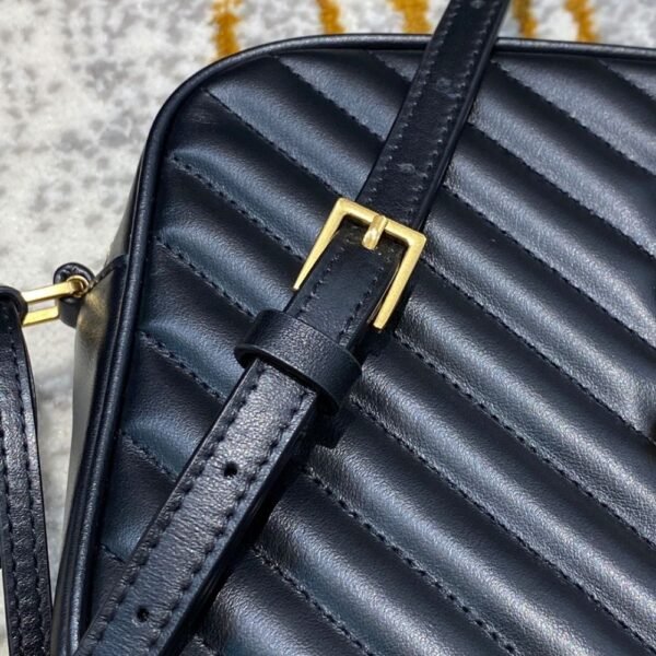 [Premium Quality] – Saint Laurent Lou Camera Bag In Quilted Black Gold Leather 9 Inches 612544Dv7071000