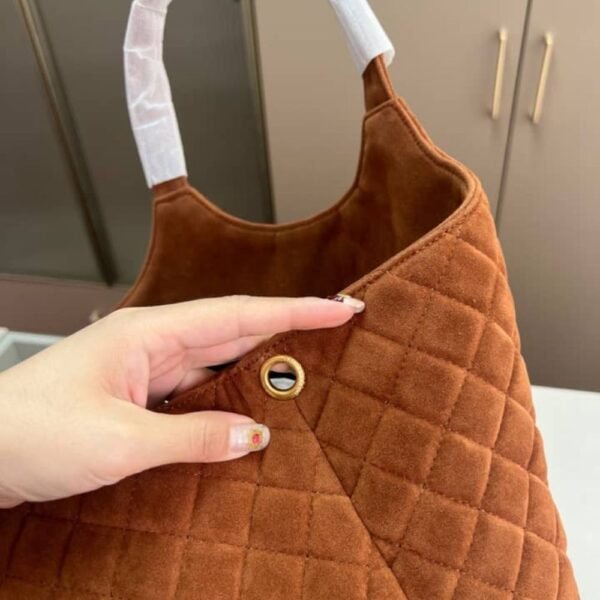 Saint Laurent Large Tote Bag In Suede Copper 14.2 Inches