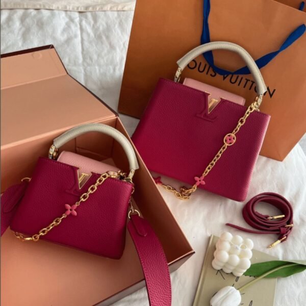 Louis Vuitton Capucines MM Bag Dark Pink 10.6 Inches M20845