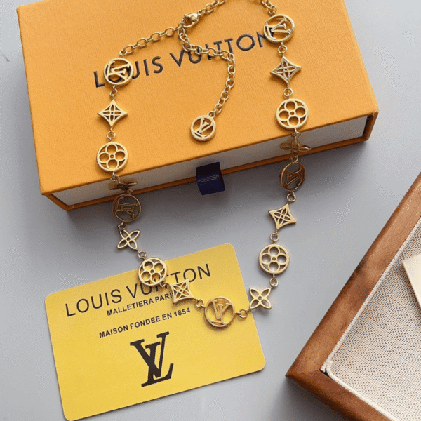 Louis Vuitton Monogram Bloom Necklace Gold-Tone