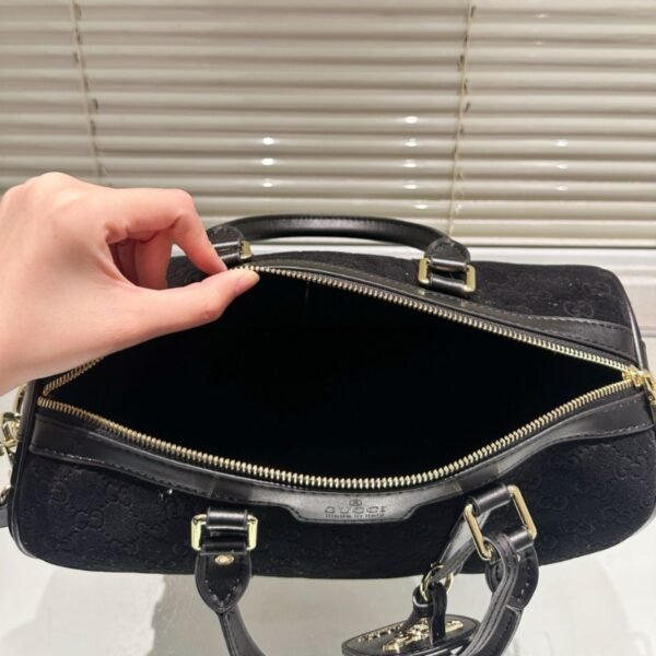 Gucci Small Jumbo GG Canvas Duffle Bag Black 11.8 Inches
