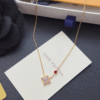 Louis Vuitton Monogram Flower Pendant Necklace Gold-Tone