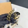 Chanel Small Shopping Bag Braided Straw And Gold Tone Metal Beige And Black 7.9 Inches