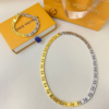 Louis Vuitton Monogram Tied Up Necklace Gold And Silver M02229