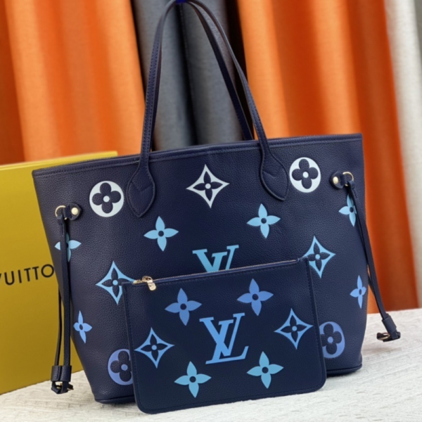 Louis Vuitton Neverfull MM Monogram Blue 12.2 Inches M46514